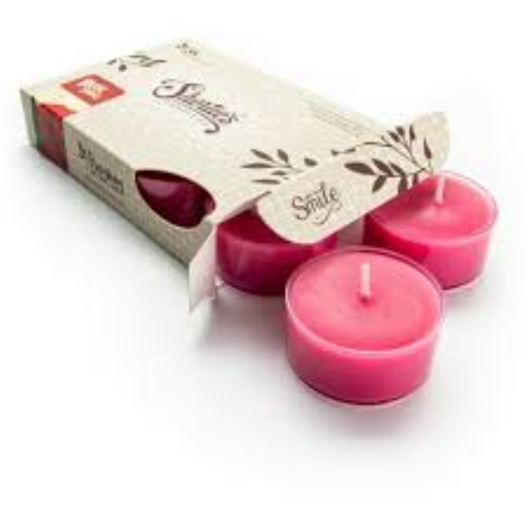AROMA NATURALS ROSE PETALS 6P TEALIGHT CANDLES